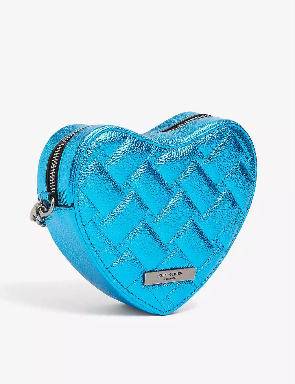 KURT GEIGER LONDON Kensington Heart Leather Cross-body Bag For Womens Blue 5 KURT GEIGER LONDON Kensington Heart Leather Cross-body Bag For Womens Blue - Image 3
