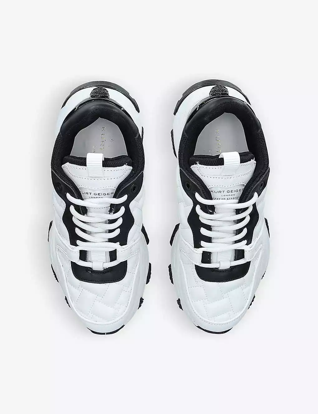 KURT GEIGER LONDON Lettie Eagle Quilted Chunky-soled Leather Low-top Trainers For Womens White/blk 4 KURT GEIGER LONDON Lettie Eagle Quilted Chunky-soled Leather Low-top Trainers For Womens White/blk - Image 2